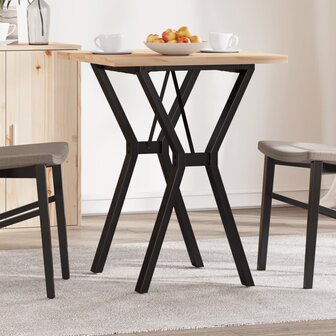 Eettafel Y-frame 60x60x75,5 cm massief grenenhout en staal 1