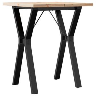 Eettafel Y-frame 60x60x75,5 cm massief grenenhout en staal 2