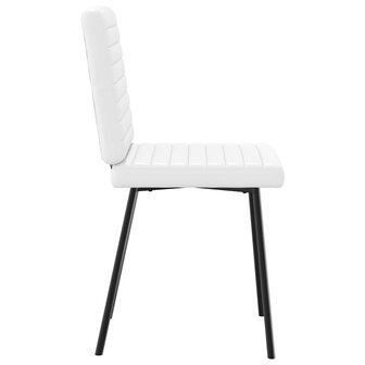 Eetkamerstoelen 2 st kunstleer wit 5