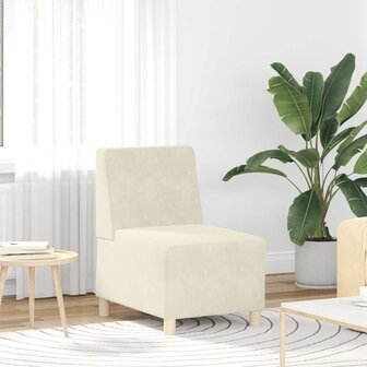 Fauteuil 55 cm fluweel cr&egrave;mekleurig 1