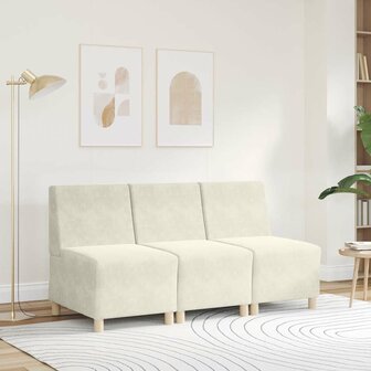 Fauteuil 55 cm fluweel cr&egrave;mekleurig 3