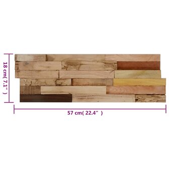 Wandpanelen 10 st 1,03 m&sup2; hergebruikt teakhout 6