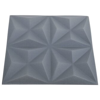 12 st Wandpanelen 3D origami 3 m&sup2; 50x50 cm grijs 5