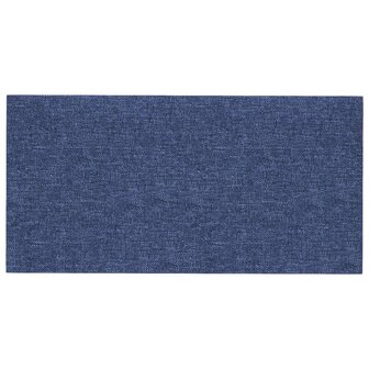 Wandpanelen 12 st 2,16 m&sup2; 60x30 cm stof blauw 3
