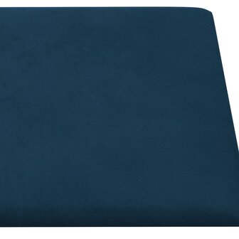 Wandpanelen 12 st 0,54 m&sup2; 30x15 cm fluweel blauw 5
