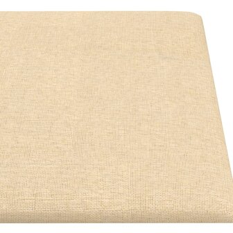 Wandpanelen 12 st 1,62 m&sup2; 90x15 cm stof cr&egrave;mekleurig 5