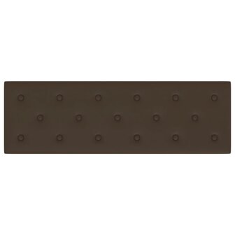 Wandpanelen 12 st 3,24 m&sup2; 90x30 cm kunstleer bruin 5