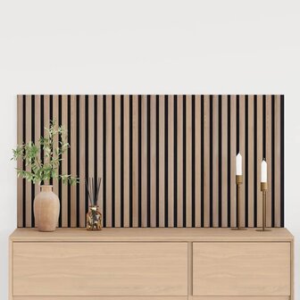 Akoestische wandpanelen 2 st latten 60,5x60 cm eikenfineer 1