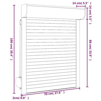 Rolluik 70x100 cm aluminium antracietkleurig 7