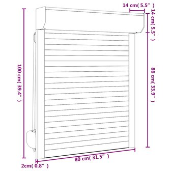 Rolluik 80x100 cm aluminium antracietkleurig 7