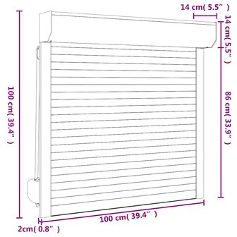 Rolluik 100x100 cm aluminium antracietkleurig 7