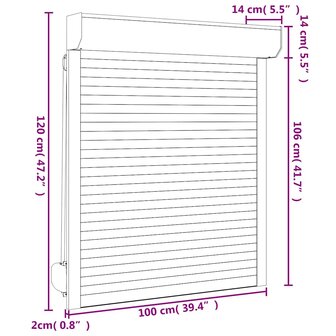 Rolluik 100x120 cm aluminium antracietkleurig 7