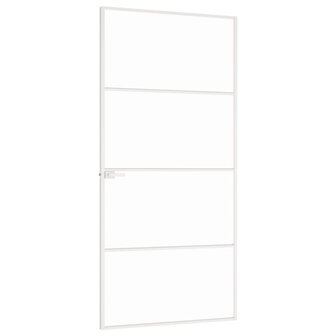 Binnendeur 93x201,5 cm gehard glas en aluminium smal wit 4