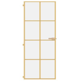 Binnendeur smal 83x201,5 cm gehard glas en aluminium goudkleur 3