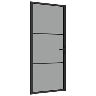 Binnendeur 93x201,5 cm ESG-glas en aluminium zwart 2