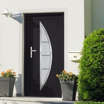 Voordeur 98x208 cm PVC antracietkleurig 1