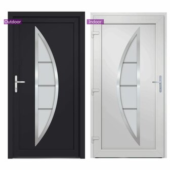 Voordeur 98x208 cm PVC antracietkleurig 6