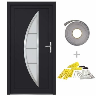 Voordeur 108x208 cm PVC antracietkleurig 2