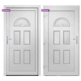 Voordeur 98x208 cm PVC wit 6