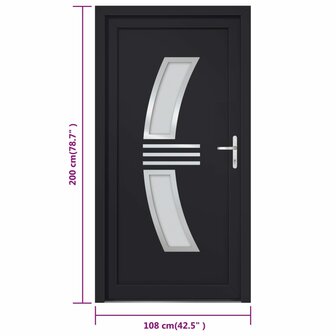 Voordeur 108x200 cm PVC antracietkleurig 9