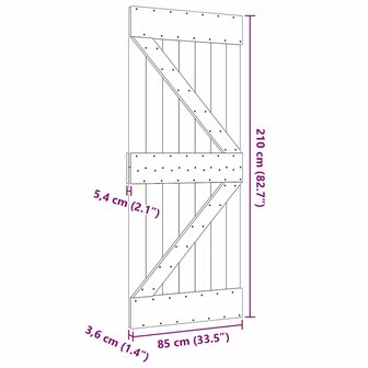 Deur NARVIK 85x210 cm massief grenenhout 9