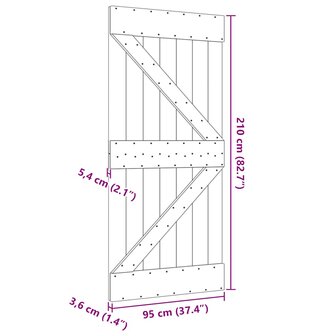 Deur NARVIK 95x210 cm massief grenenhout 9
