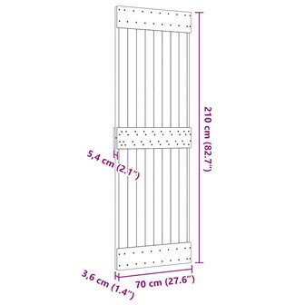Deur NARVIK 70x210 cm massief grenenhout 9