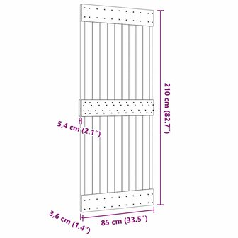 Deur NARVIK 85x210 cm massief grenenhout 9