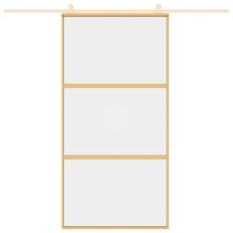 Schuifdeur 102,5x205 cm helder ESG-glas en aluminium goudkleur 3