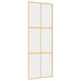 Schuifdeur 76x205 cm helder ESG-glas en aluminium goudkleurig 2