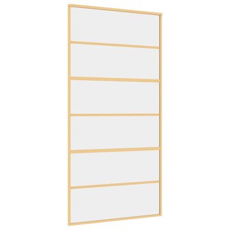 Schuifdeur 102,5x205 cm helder ESG-glas en aluminium goudkleur 2
