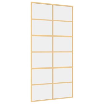 Schuifdeur 102,5x205 cm helder ESG-glas en aluminium goudkleur 2