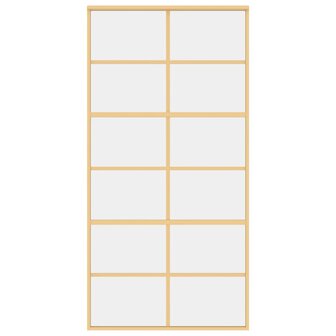 Schuifdeur 102,5x205 cm helder ESG-glas en aluminium goudkleur 4