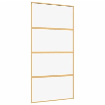 Schuifdeur 102,5x205 cm helder ESG-glas en aluminium goudkleur 2