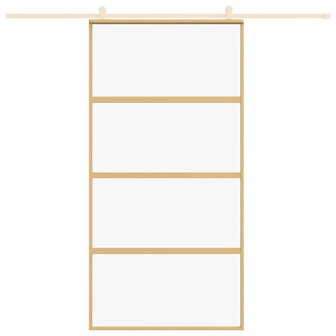 Schuifdeur 102,5x205 cm helder ESG-glas en aluminium goudkleur 3