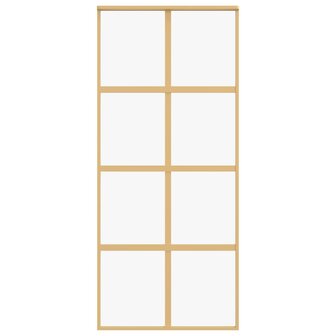 Schuifdeur 90x205 cm helder ESG-glas en aluminium goudkleurig 4