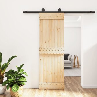 Schuifdeur met beslag 70x210 cm massief grenenhout 1