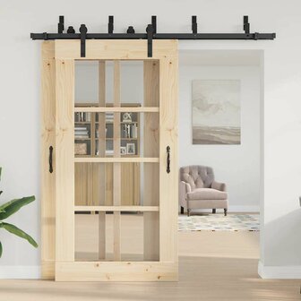 Doos met onderdelen voor schuifdeur 213,5 cm staal zwart 3
