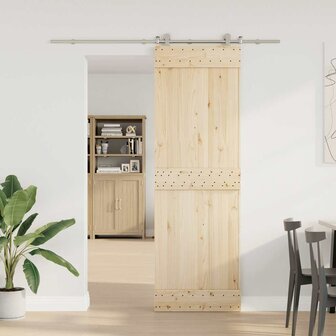 Schuifdeur onderdelenset 200 cm roestvrij staal zilverkleurig 3