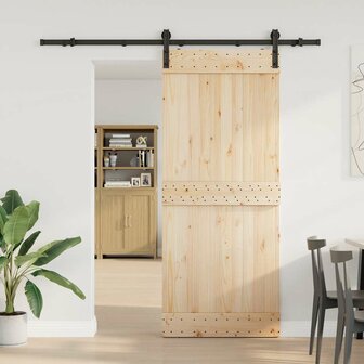 Doos met onderdelen voor schuifdeur 200 cm staal zwart 3