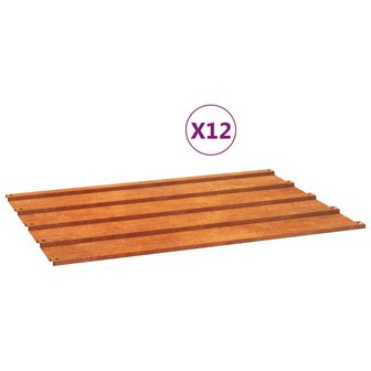 Dakpanelen 12 st 60x44 cm cortenstaal roestig 2