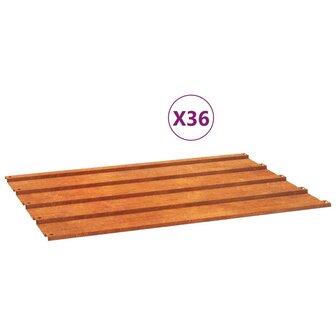 Dakpanelen 36 st 60x44 cm cortenstaal roestig 2