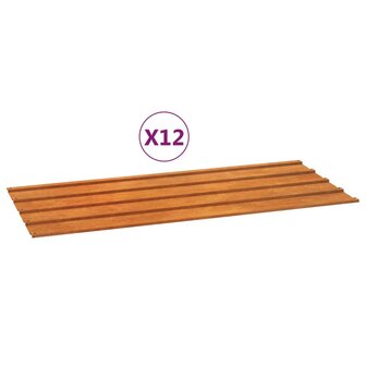 Dakpanelen 12 st 100x44 cm cortenstaal roestig 2