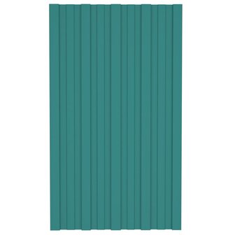 Dakpanelen 12 st 80x45 cm gegalvaniseerd staal groen 2