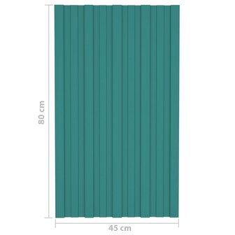 Dakpanelen 36 st 80x45 cm gegalvaniseerd staal groen 7