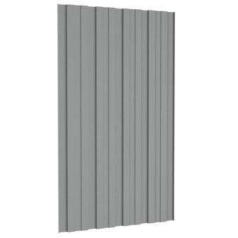 Dakpanelen 12 st 80x45 cm gegalvaniseerd staal grijs 5