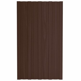 Dakpanelen 12 st 80x45 cm gegalvaniseerd staal bruin 2