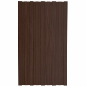 Dakpanelen 36 st 80x45 cm gegalvaniseerd staal bruin 2