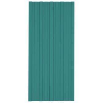 Dakpanelen 12 st 100x45 cm gegalvaniseerd staal groen 2