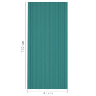 Dakpanelen 36 st 100x45 cm gegalvaniseerd staal groen 7